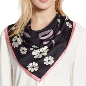 NEW Kate Spade Floral Silk Square Scarf